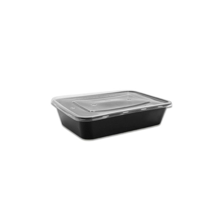 Schwarze Behälter 500ml Mikrowelle 50er