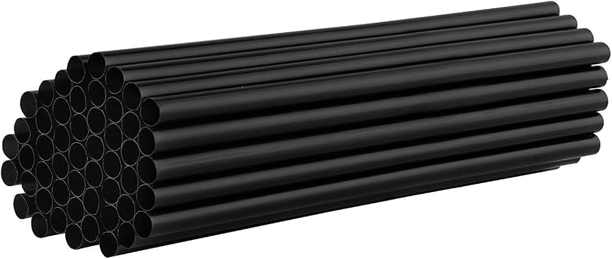 Reusable Plastic Straw x250 8/150 Black Smoothie